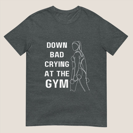 "Down Bad Crying at the Gym" Taylor Swift inspired Basic UNISEX T-Shirt // Delysia Designs