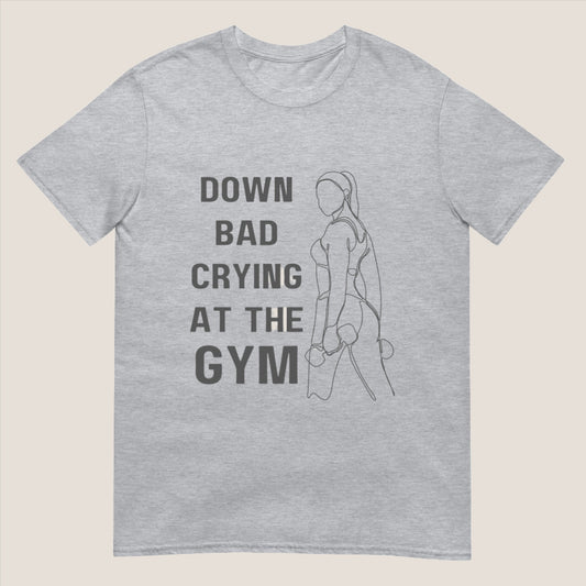 "Down Bad Crying at the Gym" Taylor Swift inspired Basic UNISEX T-Shirt // Delysia Designs