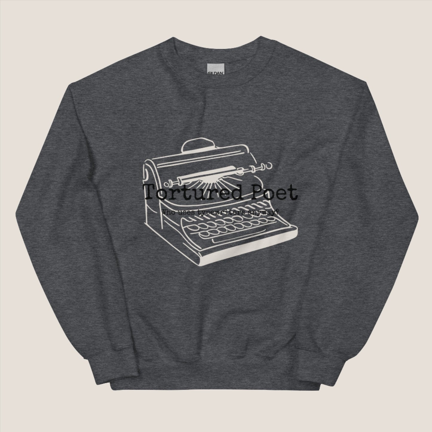 "Tortured Poet" Typewriter Taylor Swift inspired Unisex Sweatshirt // Delysia Designs