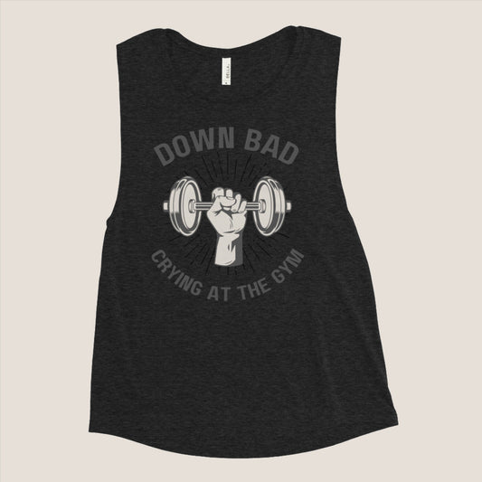 "Down Bad Crying at the Gym" Taylor Swift inspired Women's Muscle Tank // Delysia Designs