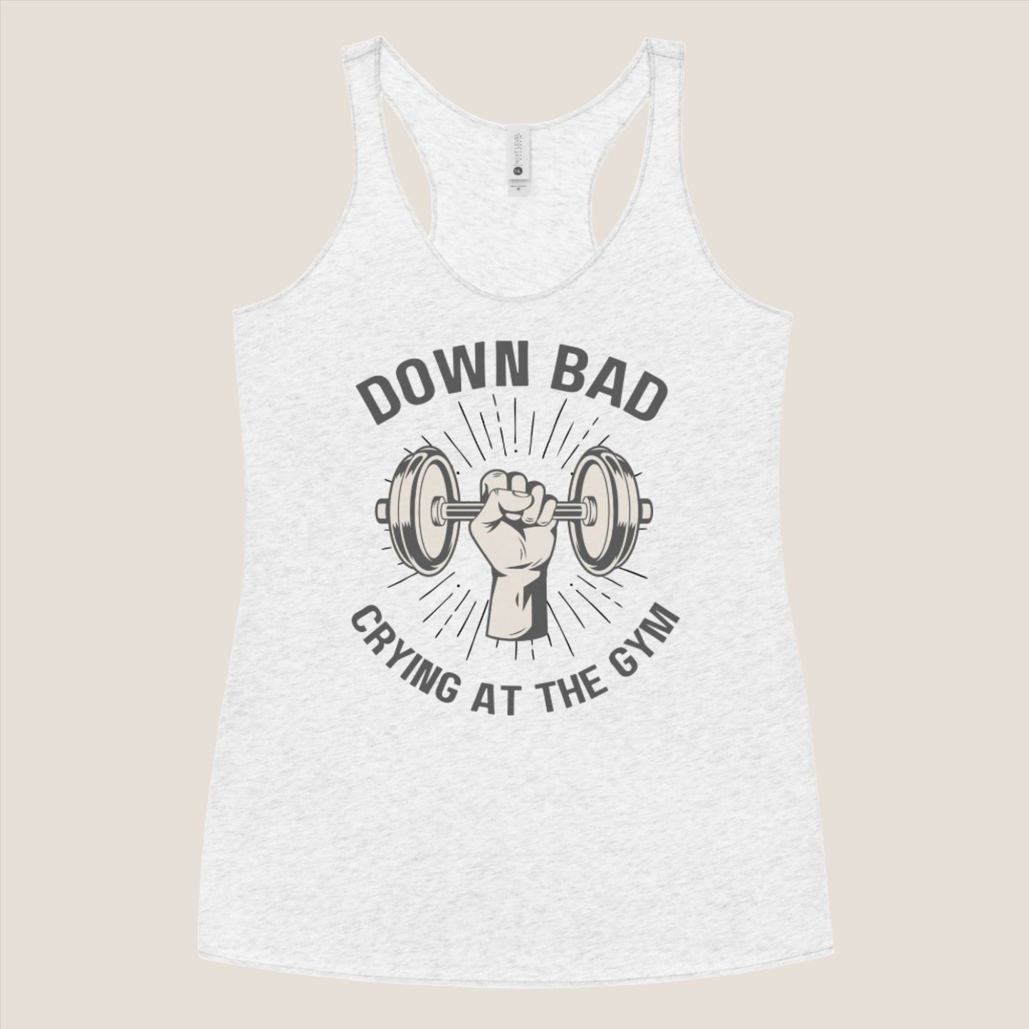 "Down Bad Crying at the Gym" Taylor Swift inspired Women's Racerback Tank // Delysia Designs